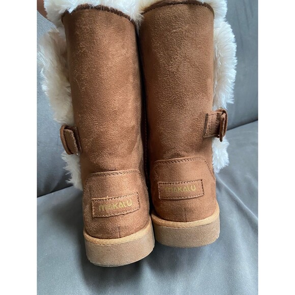 Makalu women's size 6 Gabrielle Chesnut textile/faux fur upper boots - Picture 6 of 9